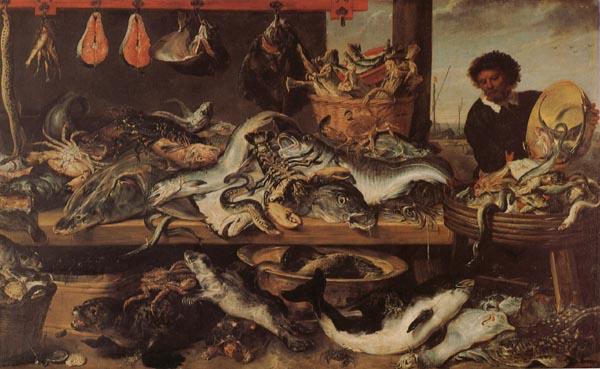 Frans Snyders Fish Stall Sweden oil painting art